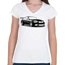 PRINTFASHION BMW 3 /01 - Női V-nyakú póló - Fehér női póló