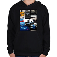 PRINTFASHION BMW 4 life - Gyerek kapucnis pulóver - Fekete gyerek pulóver, kardigán