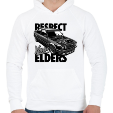 PRINTFASHION BMW E30 RESPECT YOUR ELDERS - Férfi kapucnis pulóver - Fehér férfi pulóver, kardigán
