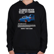 PRINTFASHION Bmw E36 M3 - Gyerek kapucnis pulóver - Fekete