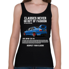 PRINTFASHION Bmw E36 M3 - Női atléta - Fekete