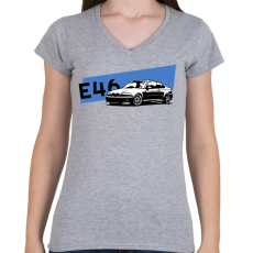 PRINTFASHION BMW e46 - Női V-nyakú póló - Sport szürke