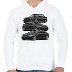 PRINTFASHION Bmw kupé evolúció - Férfi kapucnis pulóver - Fehér
