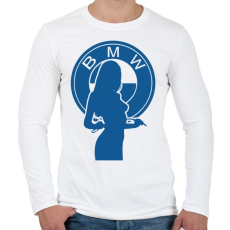 PRINTFASHION BMW LOGO GIRL - Férfi hosszú ujjú póló - Fehér