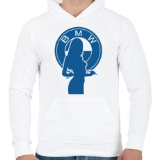 PRINTFASHION BMW LOGO GIRL - Férfi kapucnis pulóver - Fehér