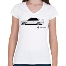 PRINTFASHION BMW M3 - Női V-nyakú póló - Fehér női póló
