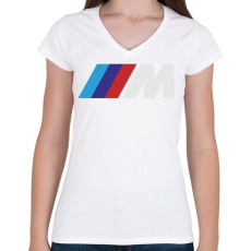 PRINTFASHION BMW M - Női V-nyakú póló - Fehér