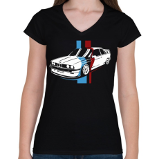 PRINTFASHION BMW M - Női V-nyakú póló - Fekete