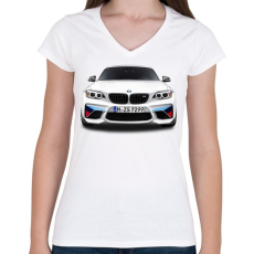 PRINTFASHION Bmw - Női V-nyakú póló - Fehér