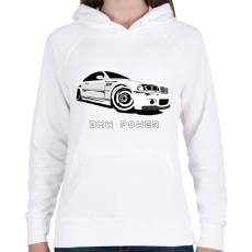 PRINTFASHION BMW power  - Női kapucnis pulóver - Fehér