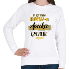 PRINTFASHION BMW-s apuka gyereke - Női pulóver - Fehér női pulóver, kardigán