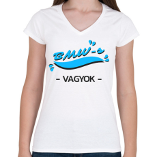 PRINTFASHION BMW-s vagyok autós póló - Női V-nyakú póló - Fehér
