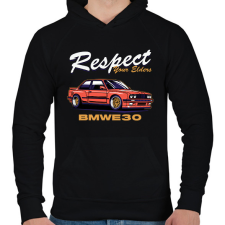 PRINTFASHION BMW tiszteld az idősebbet - Férfi kapucnis pulóver - Fekete férfi pulóver, kardigán