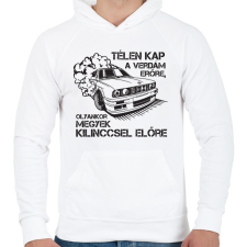 PRINTFASHION BMW verdám ereje - Férfi kapucnis pulóver - Fehér férfi pulóver, kardigán