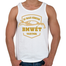 PRINTFASHION BMWés sofőr - Férfi atléta - Fehér atléta, trikó