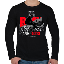 PRINTFASHION Bmx - Férfi hosszú ujjú póló - Fekete férfi póló