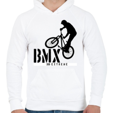 PRINTFASHION Bmx - Férfi kapucnis pulóver - Fehér férfi pulóver, kardigán