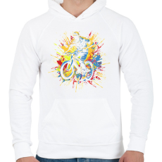 PRINTFASHION BMX - Férfi kapucnis pulóver - Fehér