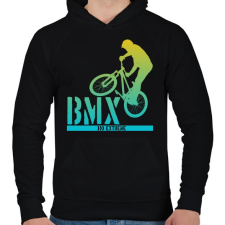 PRINTFASHION Bmx - Férfi kapucnis pulóver - Fekete férfi pulóver, kardigán