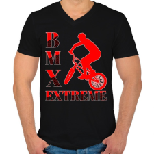 PRINTFASHION Bmx - Férfi V-nyakú póló - Fekete férfi póló