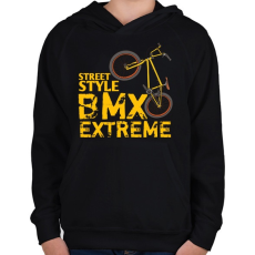 PRINTFASHION Bmx - Gyerek kapucnis pulóver - Fekete