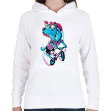 PRINTFASHION BMX kutya - Női kapucnis pulóver - Fehér női pulóver, kardigán