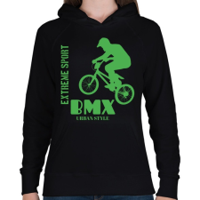 PRINTFASHION Bmx - Női kapucnis pulóver - Fekete női pulóver, kardigán