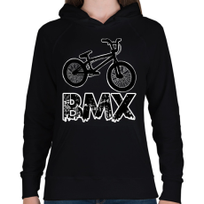 PRINTFASHION Bmx - Női kapucnis pulóver - Fekete