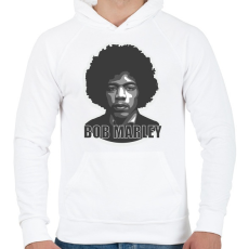 PRINTFASHION Bob Hendrix - Férfi kapucnis pulóver - Fehér
