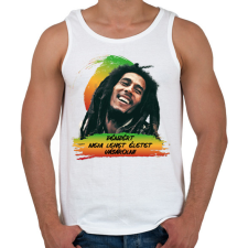 PRINTFASHION Bob Marley idézet - Férfi atléta - Fehér atléta, trikó