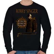 PRINTFASHION bobby singer - Férfi pulóver - Fekete férfi pulóver, kardigán