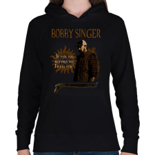 PRINTFASHION bobby singer - Női kapucnis pulóver - Fekete női pulóver, kardigán