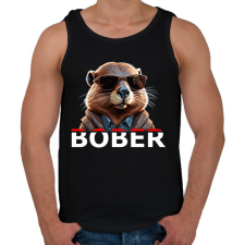 PRINTFASHION Bober - Férfi atléta - Fekete atléta, trikó