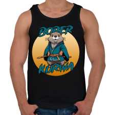 PRINTFASHION Bober kurwa - Férfi atléta - Fekete atléta, trikó