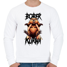 PRINTFASHION Bober Kurwa - Férfi pulóver - Fehér