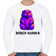 PRINTFASHION Bober kurwa - Férfi pulóver - Fehér