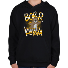 PRINTFASHION BÓBER KURWA - Gyerek kapucnis pulóver - Fekete gyerek pulóver, kardigán