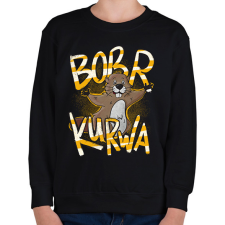 PRINTFASHION BÓBER KURWA - Gyerek pulóver - Fekete gyerek pulóver, kardigán