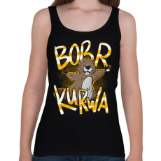 PRINTFASHION BÓBER KURWA - Női atléta - Fekete