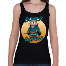 PRINTFASHION Bober kurwa - Női atléta - Fekete