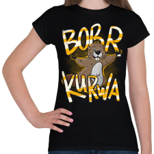 PRINTFASHION BÓBER KURWA - Női póló - Fekete női póló