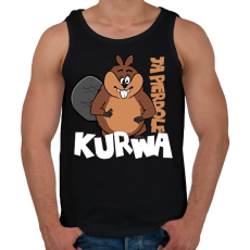 PRINTFASHION Bober Kurwa - White - Férfi atléta - Fekete