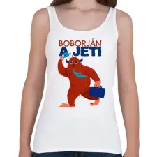 PRINTFASHION Boborján a jeti - Női atléta - Fehér női trikó