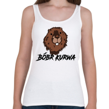 PRINTFASHION Bóbr kurwa - Női atléta - Fehér női trikó