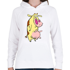 PRINTFASHION Boci és Pipi - Női kapucnis pulóver - Fehér