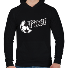 PRINTFASHION Boci Foci - Férfi kapucnis pulóver - Fekete férfi pulóver, kardigán