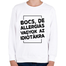PRINTFASHION Bocs, de allergiás vagyok - Gyerek pulóver - Fehér gyerek pulóver, kardigán