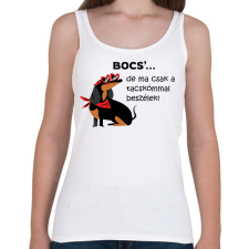 PRINTFASHION Bocs'...de ma csak a tacskómmal beszélek - Női atléta - Fehér női trikó