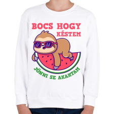 PRINTFASHION Bocs hogy késtem - Gyerek pulóver - Fehér gyerek pulóver, kardigán