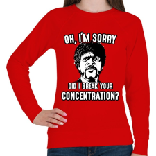 PRINTFASHION Bocs, megzavartam a koncentrálásodat? - Női pulóver - Piros női pulóver, kardigán